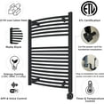 thumbnail image 3 of HEATGENE Smart Towel Warmer with Timer and Temperature Control, Large Smart Liquid Filled Towel Rails, Plug-in/Hardwired Towel Rack Heater Compatible with Google Home, Matte Black, 3 of 9