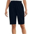 thumbnail image 5 of UVEASISHA Linen Bermuda Shorts for Women Elastic Waist Straight Leg Summer Shorts Loose Fit Split Hem Shorts Casual Beach Vacation Short Pants Navy L, 5 of 9
