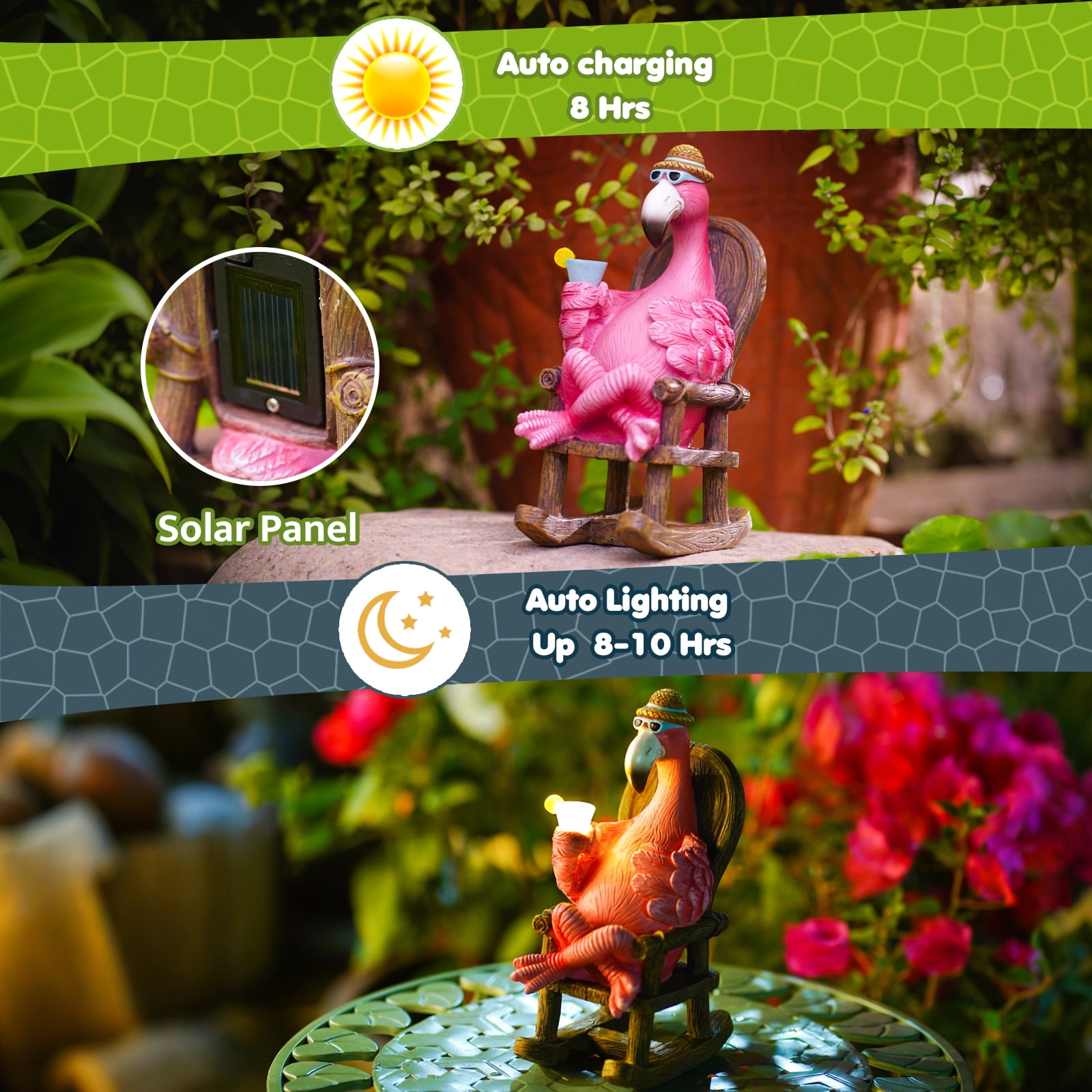 Solar Flamingo Statue for Garden - Suitable for Garden Lawn Patio Porch Decor