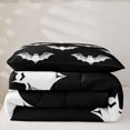 thumbnail image 5 of Feelyou Halloween Bat Silhouette Twin Comforter Sets, Spooky Monochrome Animal Bedding Set, Black White, Black Reversible, 2 Pieces, 1 Comforter and 2 Pillowcases, 5 of 7