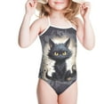 thumbnail image 3 of FOR U DESIGNS Black Cat Halter Neck Bathing Suit One Piece Swimsuit for Girls Size 1-2 Years Old Novelty Off Shoulder Bodysuit Toddler Kids Sleeveless Swimwear, 3 of 6