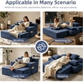thumbnail image 5 of PUKNLY 60" Oversized Chaise Lounge Chair, 70" Boneless Corduroy Cloud Couch with 4 Pockets, 3 Pillows & 2 Cup Holders, Deep Seat Sleeper Sofa Bed for Living Room Bedroom Apartment, No Assembly,Blue, 5 of 9
