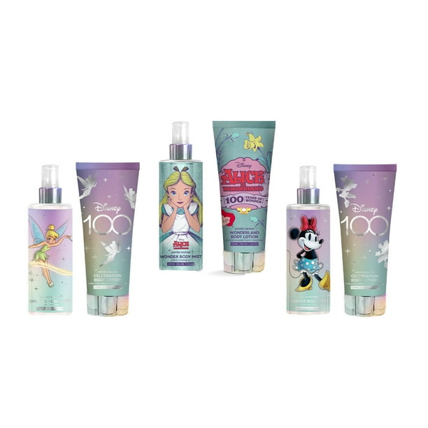 Disney Set de 3 Body Mist y 3 Emulsiones Corporales Campanita Minnie Alicia