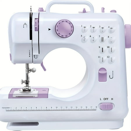 12 Built-in Stitches Mini Portable Electric Sewing Machine with Foot Pedal for Amateurs Beginners Embroidery Safety Overlock Household