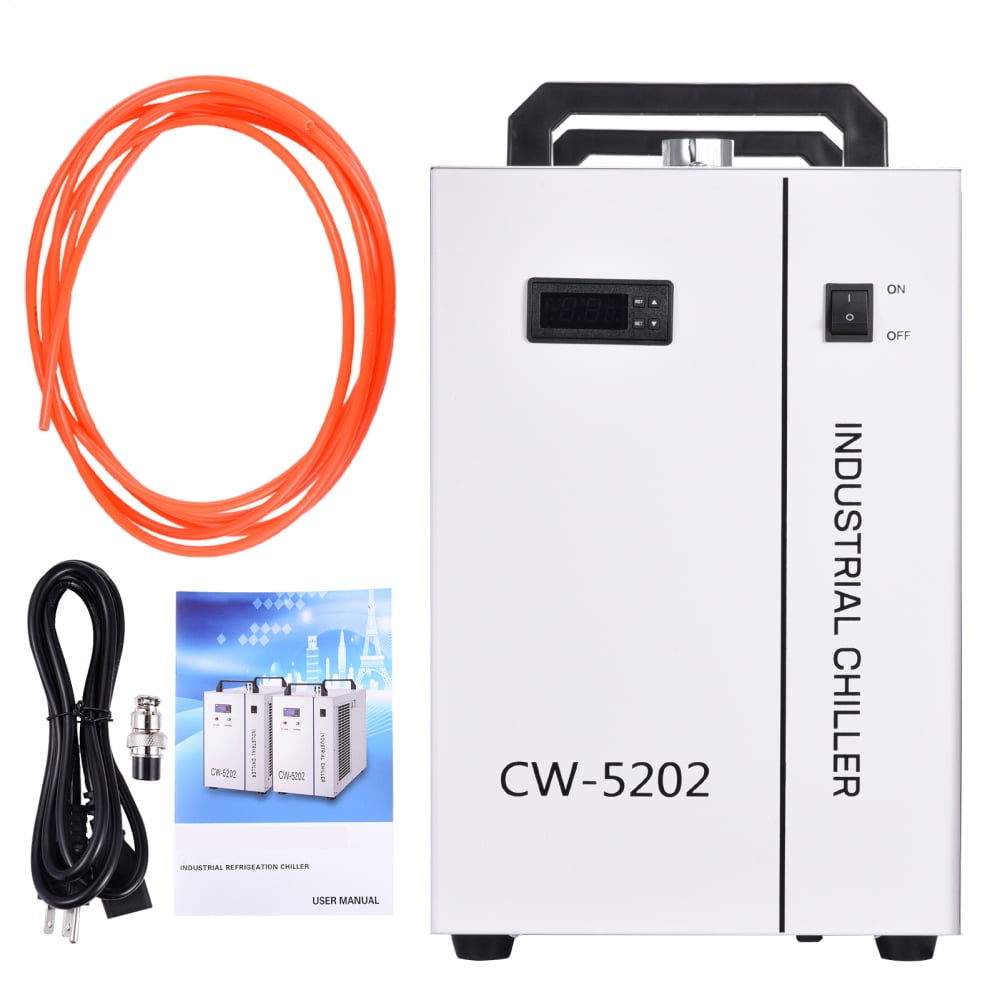 Water Cooling System, Industrial Chiller with 7L Tank, 2 Inlets/Outlets for 80W-180W Laser Engraving Machines, Viewing Window