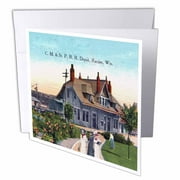 3dRose Train Depot, Racine, WI (Vintage), Greeting Cards, 6 x 6 inches, set of 12