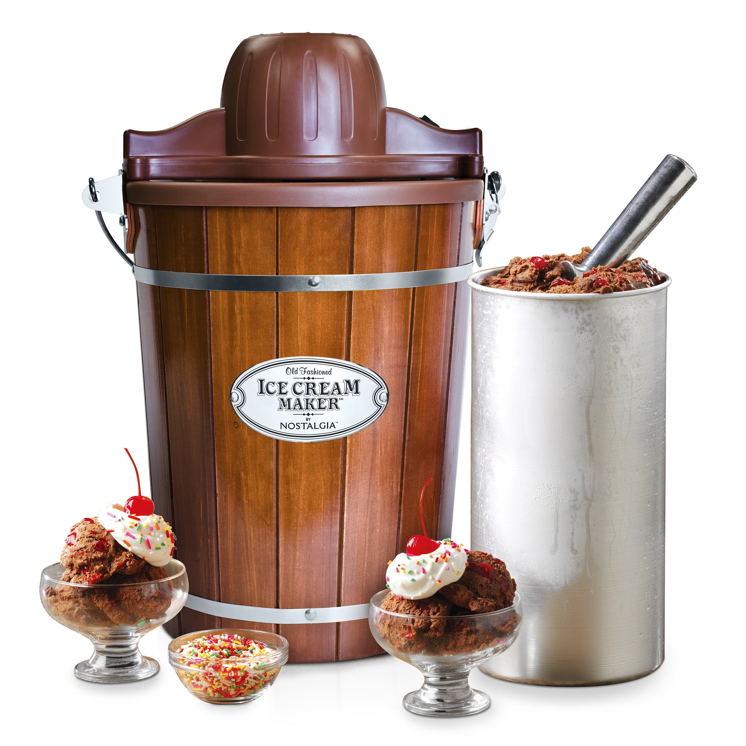 wooden bucket ice cream maker