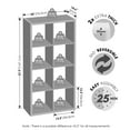 thumbnail image 2 of Furinno CUBICLE Vintage Vinyl Record Media Storage Organizer 8-Cube Dark Oak, 2 of 5