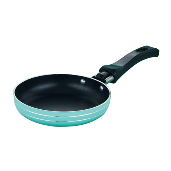 DOLITY Mini Non-Stick Frying Pan with Long Handle, Metal Cookware, Small Frying Pan for Blue Aluminum Pan