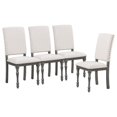 thumbnail image 3 of 6-Piece Wood Dining Table Set Rectangular with Turned Legs, 4 Upholstered Chairs and Bench for Room (Gray), 3 of 6