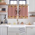 thumbnail image 2 of Texas Star Sunflower Kitchen Curtains Short 45 Inch Length, Farmhouse Country Plaid Brown Grommet Top Bedroom Living Room Curtains, Light Filtering Cafe Curtain Drapes 2 Panels Set 84''x45'', 2 of 9