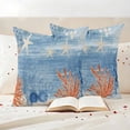 thumbnail image 3 of Orange Navy Blue Coral Outdoor Waterproof Pillow Covers, Summer Beach Coastal Ocean Ombre Decorative Square Throw Pillowcase Sofa Cushion Sham for Patio/Couch/Chair, 24"x24" 2 Pack, 3 of 8