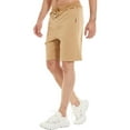 thumbnail image 3 of xiamianmy Mens Shorts Casual Drawstring Zipper Pockets Elastic Waist Workout Shorts for Men Khaki 46, 3 of 8
