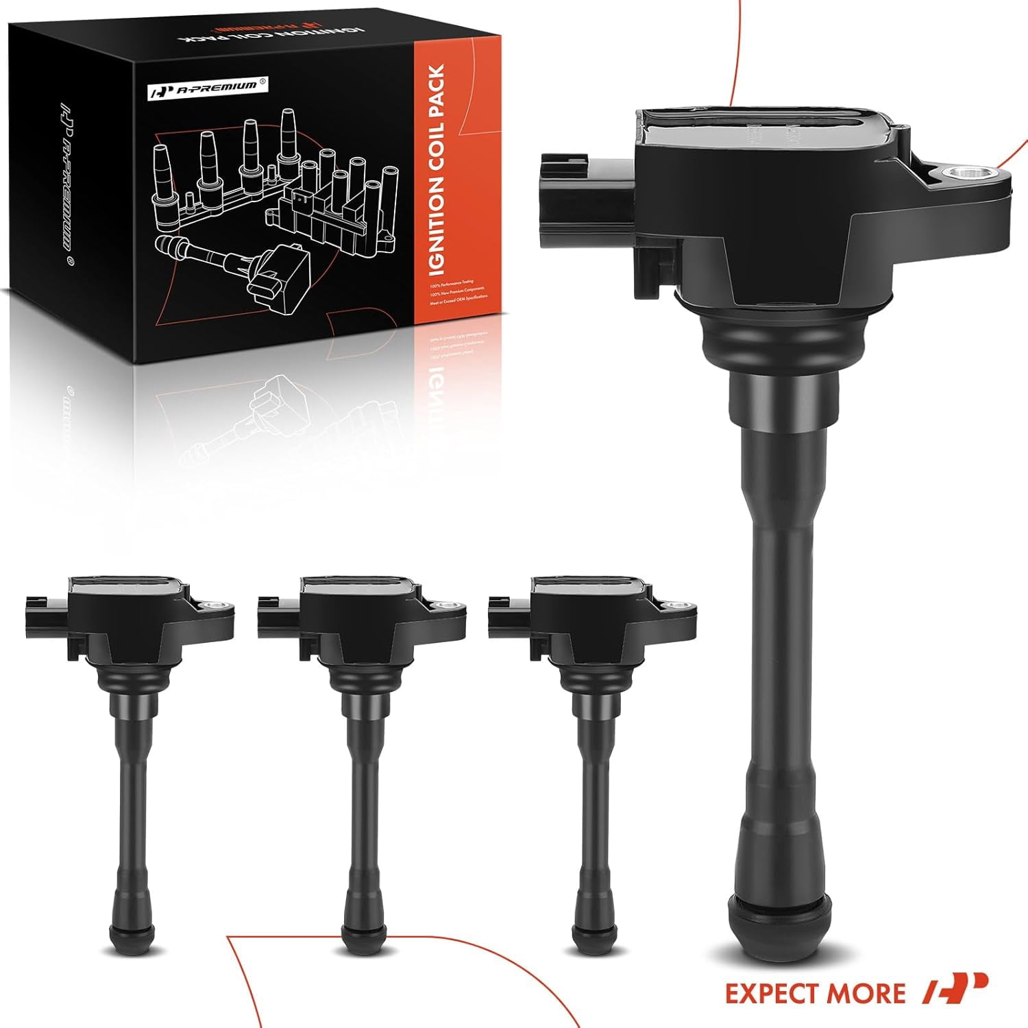 A-Premium Engine Ignition Coil Pack Compatible with Nissan Versa 2020-2021 Kicks 2018-2021 1.6L