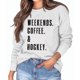 thumbnail image 3 of Sudadera informal de cuello redondo para mujer, de manga larga, holgada, con letras estampadas, color blanco, talla XL, para primavera/otoño, 3 of 5