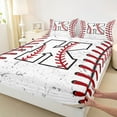 thumbnail image 3 of Manfei Boys Personalized Gifts Twin Sheet Sets,Letter K Twin Fitted Sheet,Baseball Sport Game Flat Sheet For Boys Kids,Lightweight Room Decoration,3-Piece, 3 of 7
