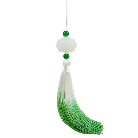 

Kinaerty Tassel Pendant with Lanyard Gradient No Shedding Fade-resistant Anti-Lost DIY Double-sided Lotus Han Chinese Clothing Tassel Ear for Fan