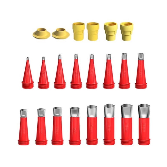 Universal Integrated Rubber Nozzle Tool Kit,2024 Reusable Cartridge Nozzles Tool with Base,Stainless Steel Caulking Nozzle Coating,Various Sizes Clear Rubber Nozzles,Silicone Pointed Cartridge Tips