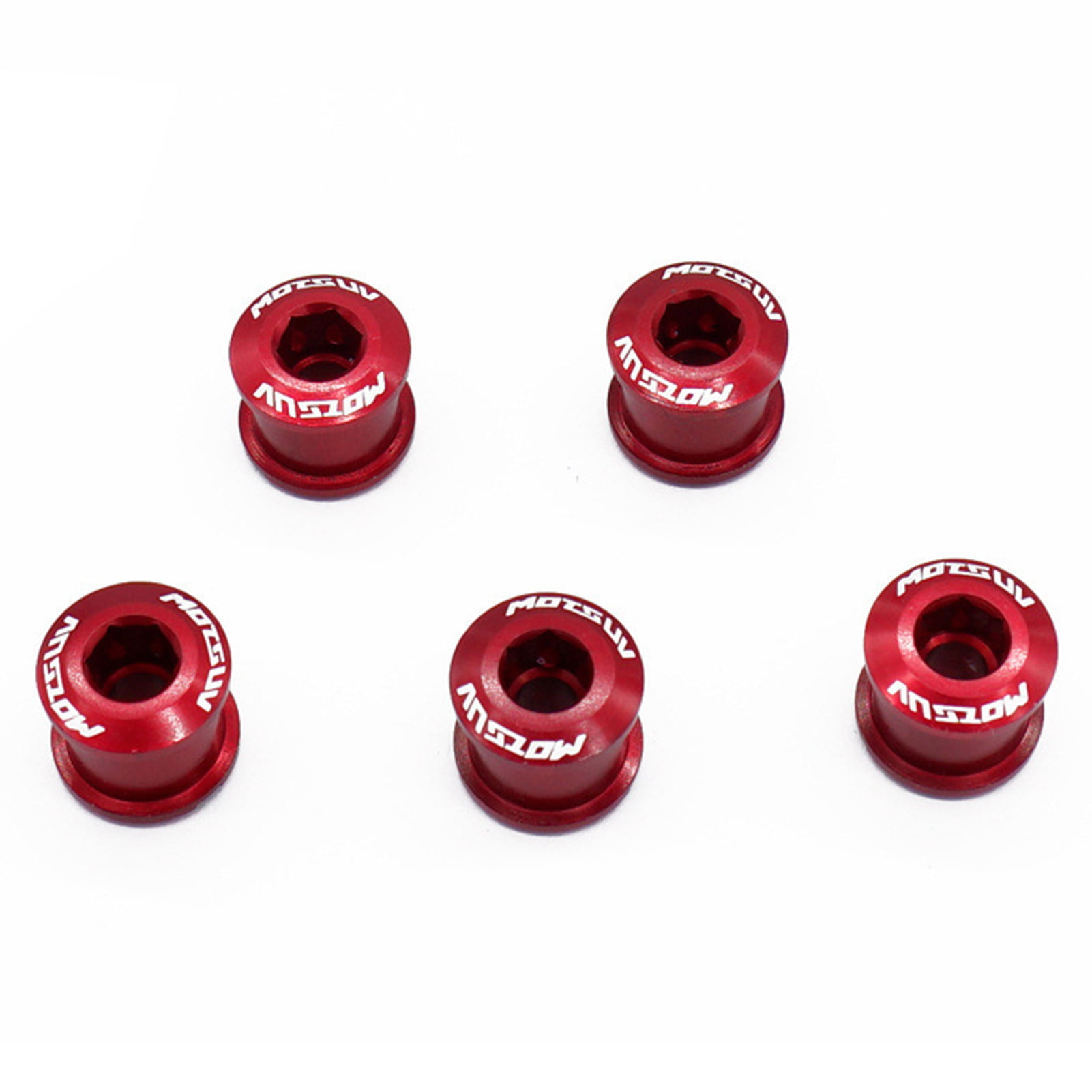 RED New Zoagear 7075 Alloy Bike Bicycle Double Chainring Bolts Crank Set 