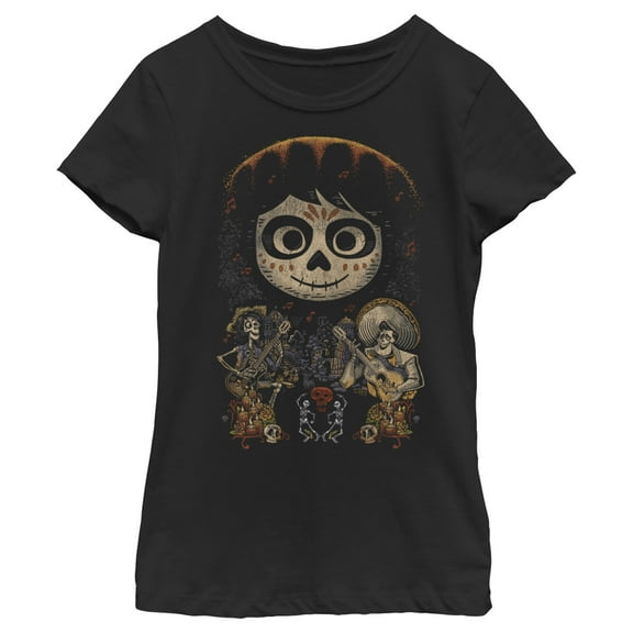 Girl's Coco Miguel & Musical Scene  Graphic Tee Black Large