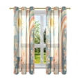 thumbnail image 7 of Yayeee Window Curtains Light Filtering 63"x52" Grommet Panel Pair Home Living Room Decor, Beige Rainbow Clouds, 7 of 7