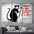 thumbnail image 6 of Banksy Mouse Art, Banksy Out of Bed Rat Art Canvas, Abstract Printed, Street Wall Decor, Mouse Graffiti Canvas Art, Canvas Wall Decor - White Framed, 6 of 9