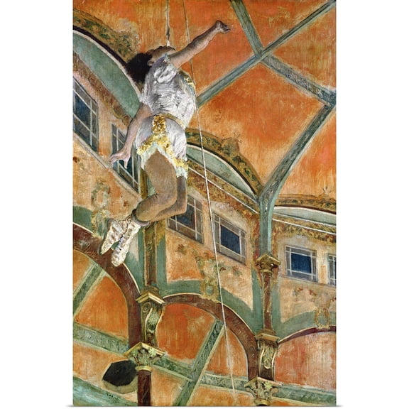 Great BIG Canvas | Rolled Edgar Degas Poster Print entitled Miss La la at the Cirque Fernando, 1879