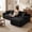Black + Corduroy + 4 Seat 2, variant on YINGYUE Modern Minimalist Black Corduroy Sectional Couch, 94.5" 4 Seater L Shape Sofa with Reversible Chaise