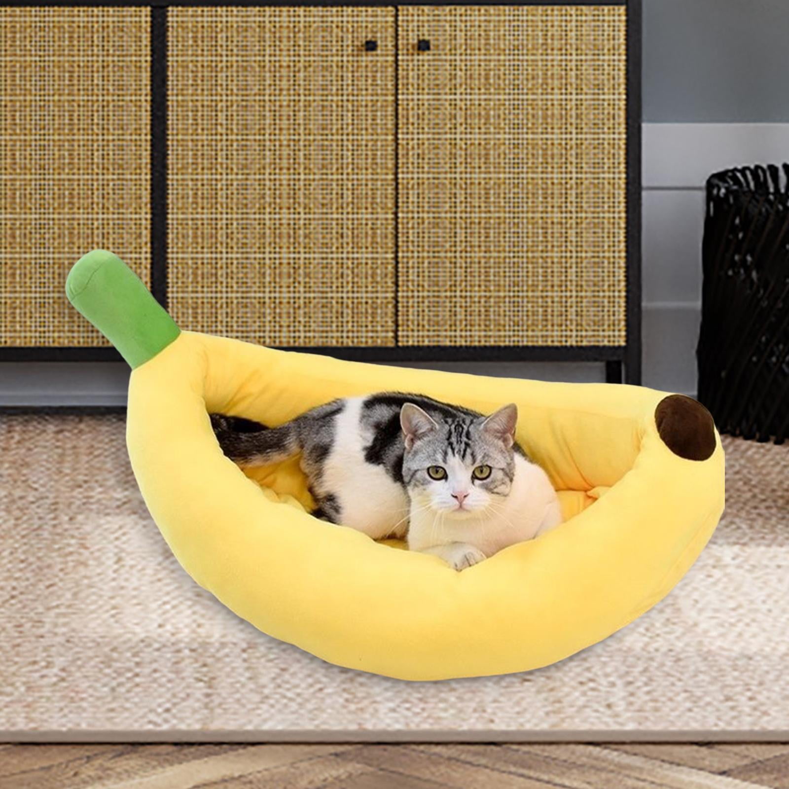 Bvdfgk Dog Bed Pet Animal Bed Banana Shape Detachable All Seasons Breathable Soft L