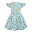 thumbnail image 3 of LNZGNM Easter Girls' Dresses Bunny Eggs Print Flutter Sleeve Clothes for School, Light Blue, 3 of 4