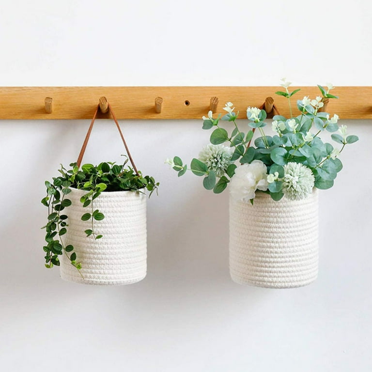 MarinaVida Wall Hanging Storage Baskets, Small Cotton Rope Woven