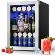 Yeego Beverage Refrigerator Cooler, Freestanding Beverage Fridge with Glass Door for Drink,77-80 Can, 2.18 Cu.ft.