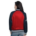 thumbnail image 2 of Women's Starter Red/Navy Atlanta Braves Home Run Full-Snap Varsity Jacket, 2 of 2