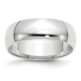 thumbnail image 1 of Bague de Mariage Demi-Ronde Légère en Or Blanc 14k 6mm Taille 12 Classique, 1 of 7