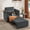 Dark Gray, variant on Convertible Sleeper Chair, 4 in 1 Pull Out Chair Bed for Adults with Wing Table, USB Charging & Bottom Storage, Space-Saving 90" Single Sofa Bed Chairs for Living Room, Beige