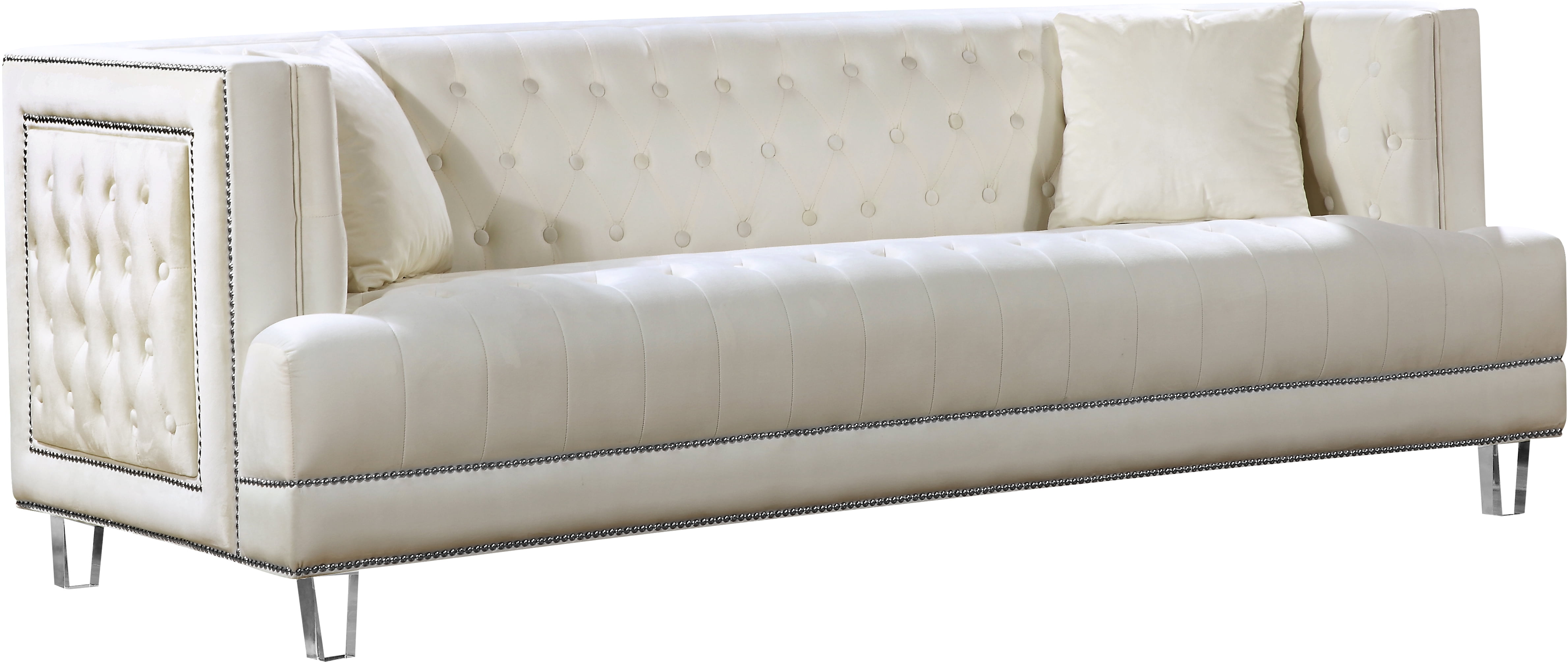 Lucas Cream Velvet Sofa-Color:Cream Velvet,Style:Contemporary - Walmart
