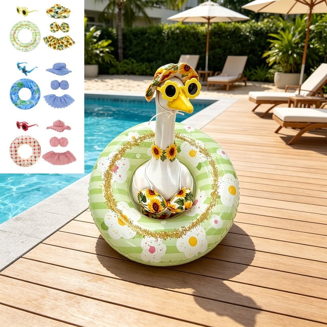 Ropa de Ganso Bikini Grande de 23 inch para Césped Porch Goose, Atuendo de Ganso para Fiesta de Verano en la Playa y la Alberca, Disfraz Decorativo para Jardín Exterior para Decoración de Porch Goose