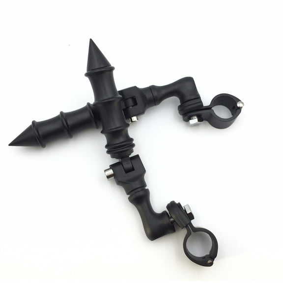 HTT-MOTOR Black Short Angled Adjustable Peg Mounting Kit Foot Peg Footrest For Harley Davidson Sportster 883 1200 Street Bob Softail CVO with 1" 25mm Front Engine Guard