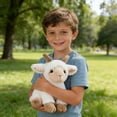 thumbnail image 4 of Soft Sitting Goat Plush Toy Realistic Farm Animal Stuffed Doll(White-23cm), 4 of 6
