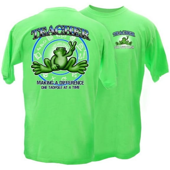 Peace Frogs Adult Teacher Frog Short Sleeve T-Shirt