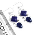 thumbnail image 3 of 925 Sterling Silver Earring Natural Lapis Handmade Jewelry, 3 of 5