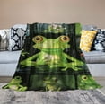 thumbnail image 2 of ARISTURING Funny Frog Blanket Gifts for Kids Teens Adults Cute Cartoon Green Frog Print Throw Blankets Super Soft Cozy Warm Plush Flannel Blanket for Couch Bed Sofa Chair Living Room Decor, 2 of 6