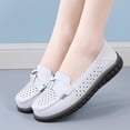 thumbnail image 2 of NOKIO Women's Solid Color Casual Hollow Non Slip Breathable Wear Versatile Casual Shoes Loafers for Women Shoes Casual: Slip on Flat Shoes Ladies Comfortable Dressy Moccasins Driving Penny Loafers, 2 of 4