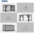 thumbnail image 6 of Kullavik10' × 24' Hardtop Gazebo for Patio, Wall-Mounted Lean to Gazebo Pergola with Sloping Roof and Durable Aluminum Frame, Large Heavy Duty Awnings for Decks,Backyard, Grey, 6 of 6