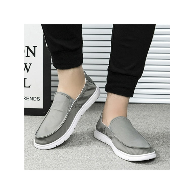 UKAP Men s Slip On Deck Shoes Canvas Loafers Men Beach Boat Shoes