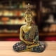 thumbnail image 4 of Estatua de Buda sentado Estatuillas sentadas Escultura Iluminación Showpiece Tailandés para el hogar Hotel Escritorio Meditación Decoración Obra EstiloD perfecl Estatua de Buda, 4 of 8