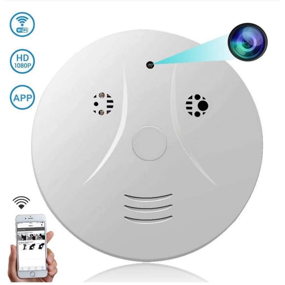 Mini Camara Espia Oculta en Sensor Detector De Humo Wifi Ip inalambrica Vigilancia de seguridad P2p Fullhd 1080P Max 32gb Video 24/7 detector de movimiento App Android Y iPhone De Gogo Electronics