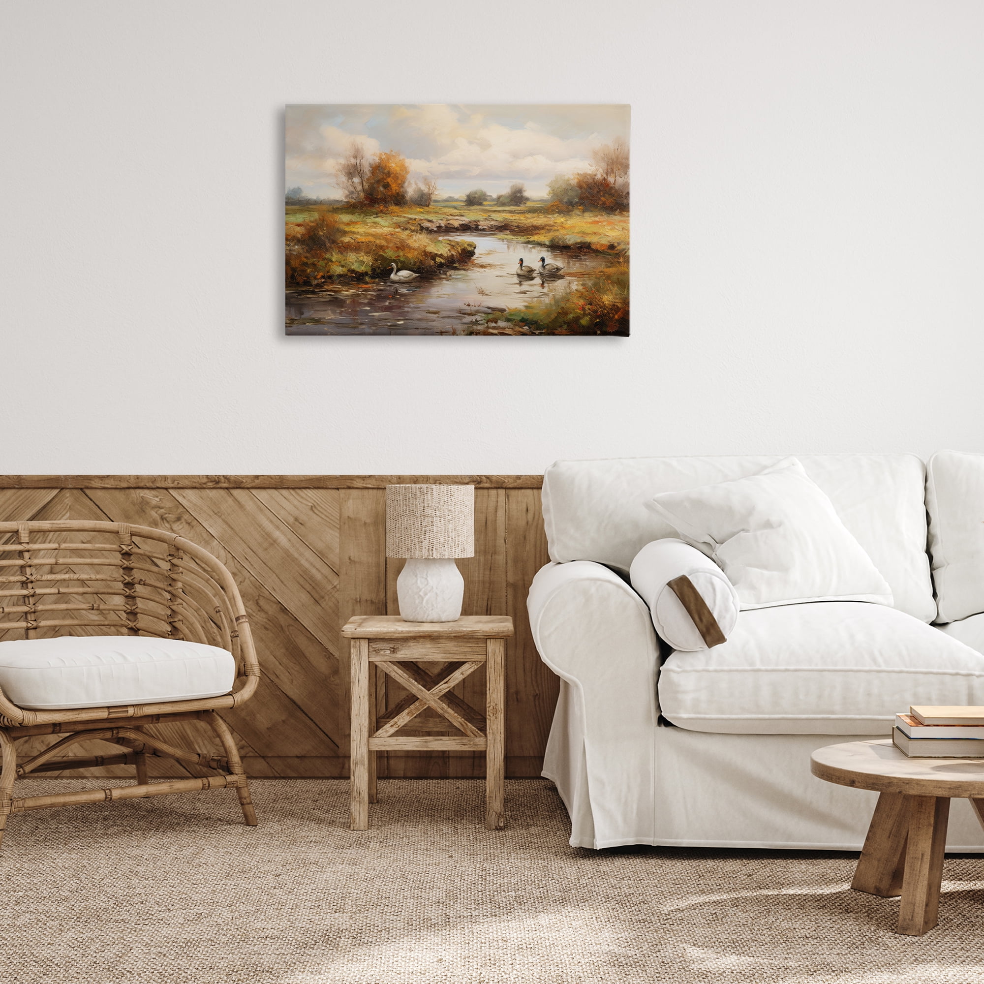 Stupell Industries Ducky Days Landscape Landscape & Nature Painting Wrapped Canvas Art Print Wall Art, 30 x 20