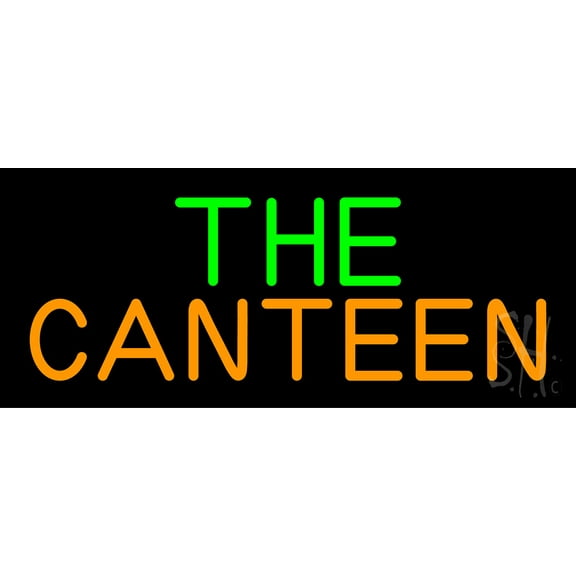 The Canteen LED Neon Sign 10 x 24 - inches, Black Square Cut Acrylic Backing, with Dimmer - Bright and Premium built indoor LED Neon Sign for Defence Force.