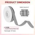 thumbnail image 6 of NOGIS Black Gingham Ribbon, 0.4 inch x 50Yd Black and White Thin Crafts Ribbon Buffalo Checker Ribbons for Hair Accessories Picnic School and Birthday Gift Wrapping, 6 of 7